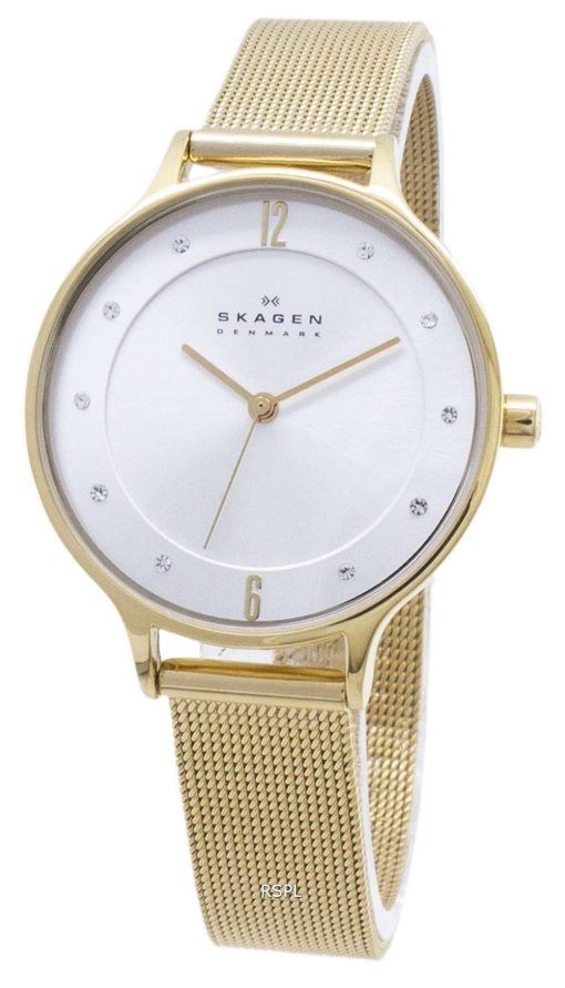 Skagen Anita Gold Tone Mesh Bracelet Crystallized SKW2150 Womens Watch