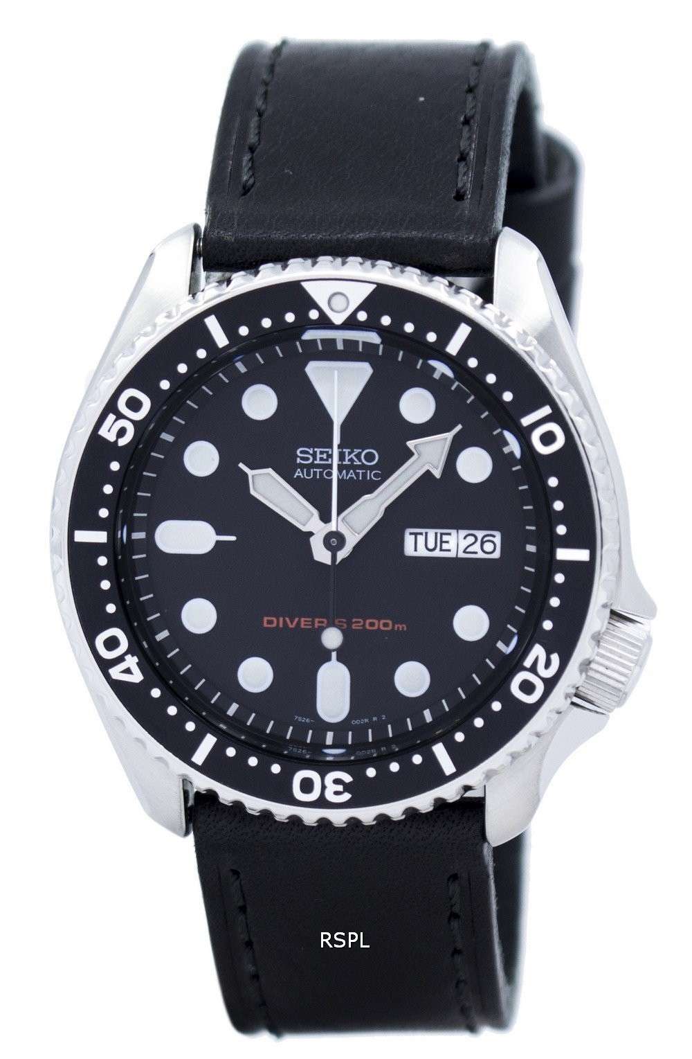 Seiko Automatic Diver's 200M Ratio Black Leather SKX007K1-LS8 Men's ...