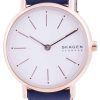 Skagen Signatur White Dial Blue Leather Strap Quartz SKW2838 Womens Watch