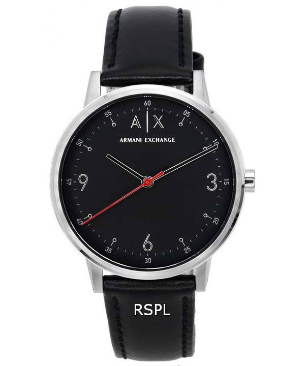 Armani Exchange Cayde Leather Strap Men\'s - AX2739 Black Quartz Dial Zetamarket Watch