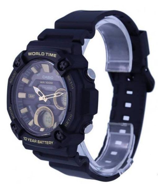 Casio Youth Analog Digital Resin Black Dial Quartz AEQ-120W-9AV AEQ120W-9 100M Men's Watch