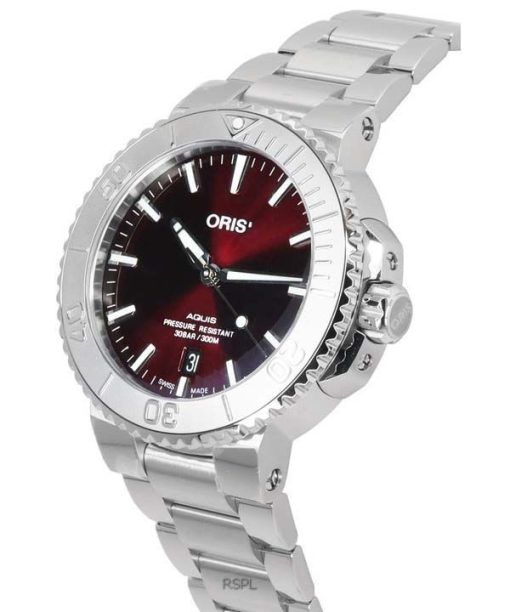 Oris Aquis Date Relief Red Dial Automatic Diver's 01-733-7766-4158-07-8-22-05PEB 300M Men's Watch