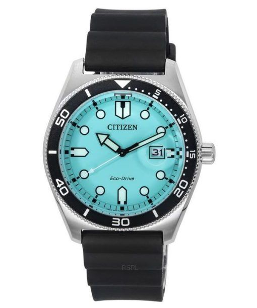 Citizen Eco-Drive Rubber Strap Turquoise Dial AW1760-14X 100M Men's Watch