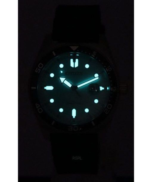 Citizen Eco-Drive Rubber Strap Turquoise Dial AW1760-14X 100M Men's Watch