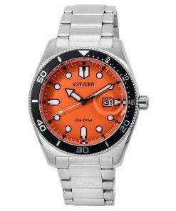 Citizen Eco-Drive Stainless Steel Orange Dial AW1760-81X 100M Men's Watch