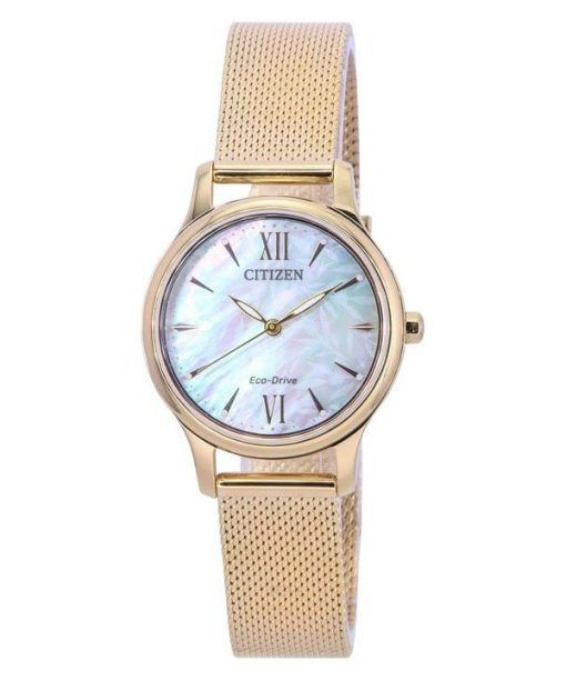 Citizen Eco-Drive Rose Gold Tone Stainless Steel Mother of Pearl EM0892-80D Women's Watch