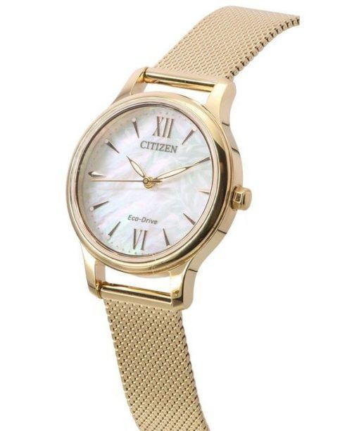 Citizen Eco-Drive Rose Gold Tone Stainless Steel Mother of Pearl EM0892-80D Women's Watch