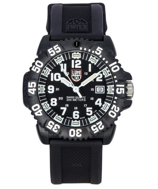 Luminox Original NAVY Seal Rubber Strap Black Dial Quartz Diver's XS.3051.F 200M Men's Watch