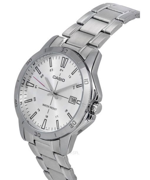 Casio Standard Analog Stainless Steel Silver Dial Quartz MTP-V004D-7C Mens Watch