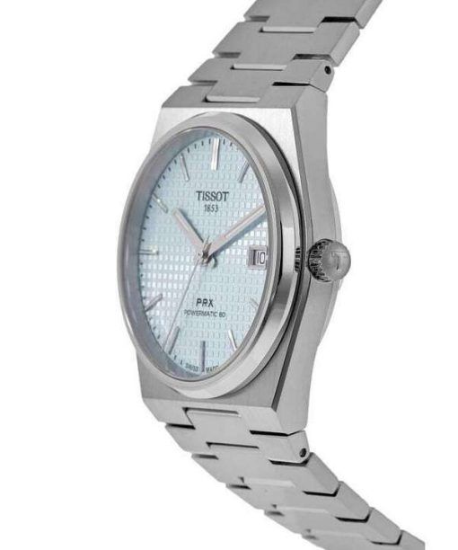 Tissot PRX T-Classic Powermatic 80 Ice Blue Dial Automatic T137.407.11.351.00 100M Mens Watch