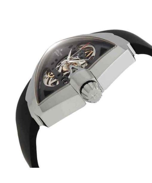 Hamilton Ventura XXL Rubber Strap Black Skeleton Dial Automatic H24625330 Men's Watch