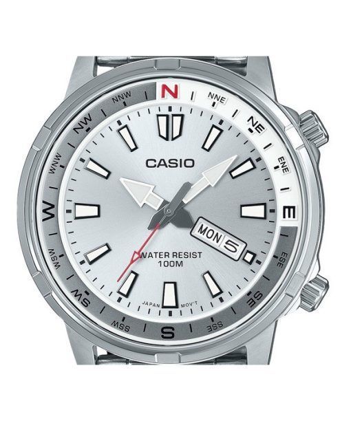 Casio Standard Analog Stainless Steel Silver Dial Quartz MTD-130D-7AV 100M Men's Watch