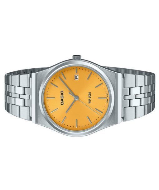 Casio Standard Analog Stainless Steel Yellow Dial Quartz MTP-B145D-9AV Unisex Watch