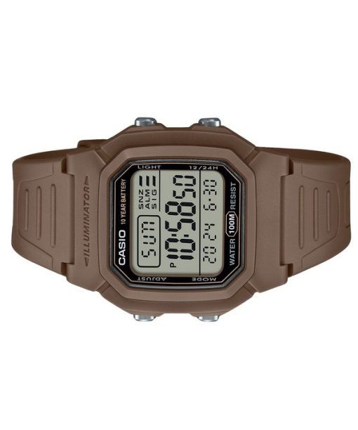 Casio Digital Brown Dual Time Resin Strap Quartz W-800H-5AV 100M Men's Watch