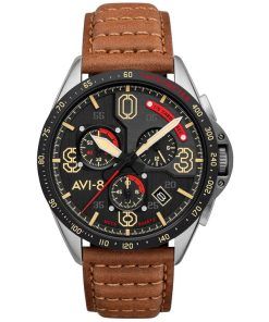 AVI-8 P-51 Mustang Blakeslee Chronograph Bronze Oak Quartz AV-4077-02 Mens Watch