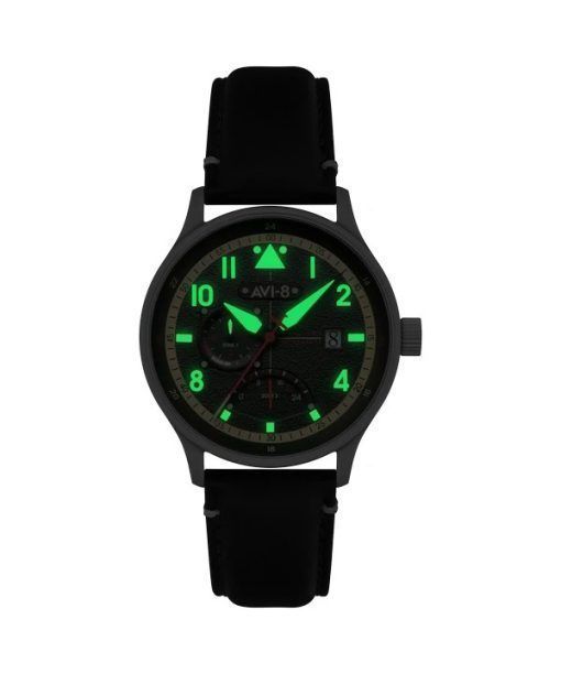 AVI-8 Hawker Hurricane Mckellar Dual Time Gothic Green Dial Quartz AV-4101-0A Mens Watch With Extra Strap