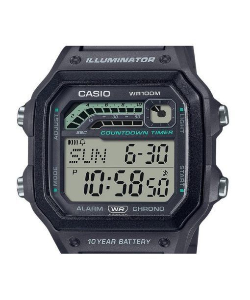 Casio Standard Digital Resin Strap Gray Quartz WS-1600H-8AV 100M Mens Watch