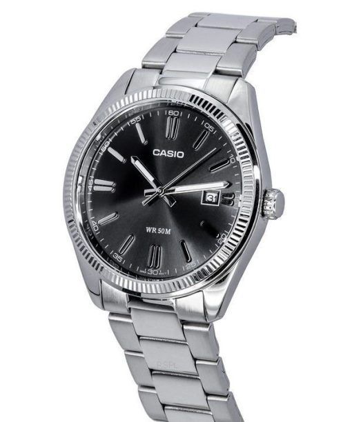 Casio Standard Analog Stainless Steel Black Dial Quartz MTP-1302D-1A1 Men's Watch