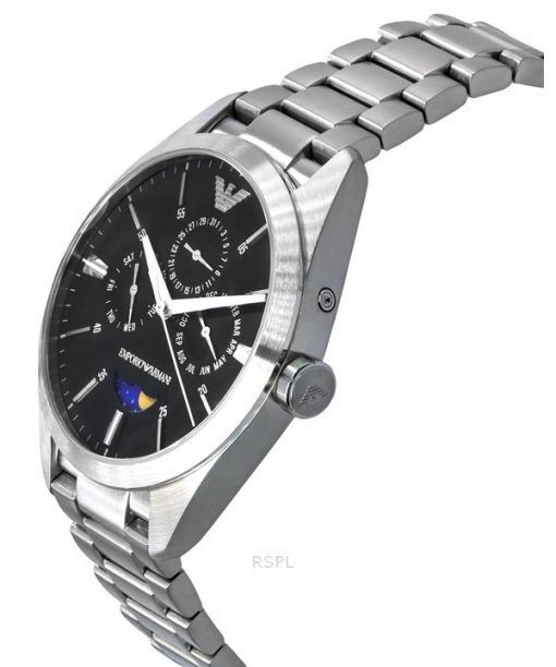 Emporio Armani Moon Phase Stainless Steel Multifunction Blue Dial Quartz AR11553 Men's Watch