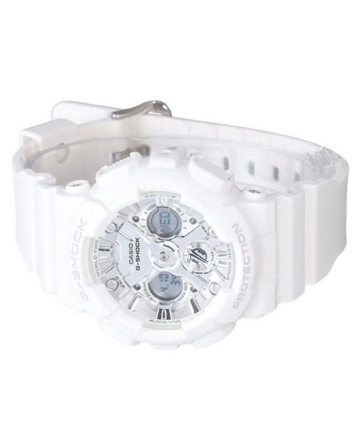 Casio G-Shock Analog Digital Bio Based White Resin Strap Silver Dial Quartz GMA-S120VA-7A 200M Women's Watch