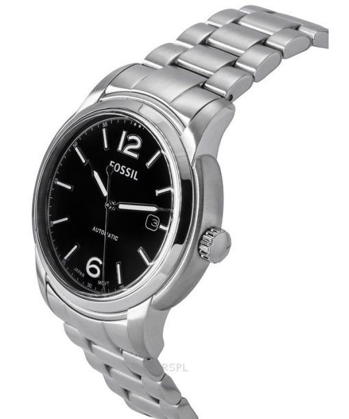 Fossil Heritage Stainless Steel Black Dial Automatic ME3223 Unisex Watch