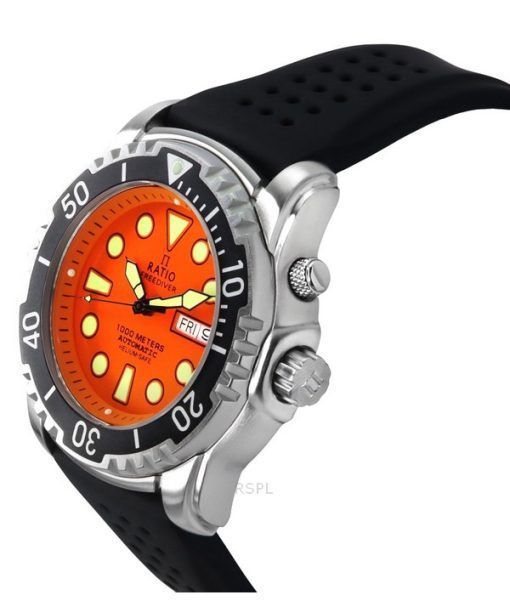 Ratio FreeDiver Version 02 Helium Safe 1000M Sapphire Automatic Orange Dial 1068HA90-34VA-ORG-V02 Men's Watch