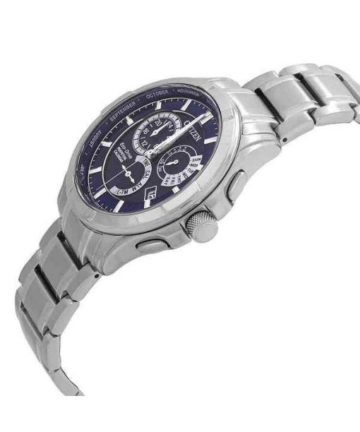 Citizen Eco-Drive Perpetual GMT Stainless Steel Blue Dial BL8160-58L 100M Men's Watch