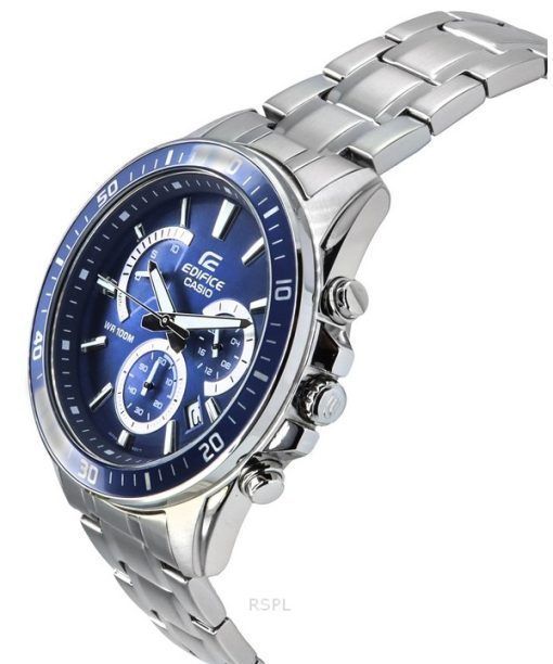 Casio Edifice Analog Standard Chronograph Stainless Steel Blue Dial Quartz EFR-552D-2A 100M Men's Watch