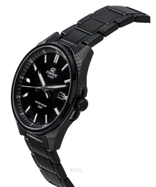 Casio Edifice Analog Black Ion Plated Stainless Steel Black Dial Quartz EFV-150DC-1A 100M Men's Watch