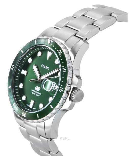 Fossil Blue Dive Stainless Steel Green Dial Quartz FS6033 100M Men's Watch