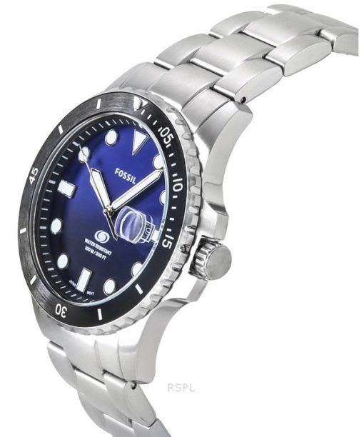 Fossil Blue Dive Stainless Steel Black And Blue Dial Quartz FS6038 100M Men's Watch