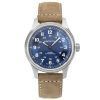 Hamilton Khaki Field Titanium Leather Strap Blue Dial Automatic H70545540 100M Men's Watch