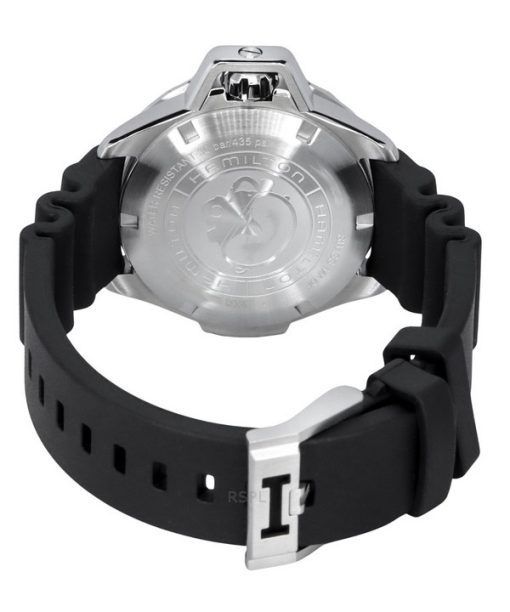 Hamilton Khaki Navy Frogman Rubber Strap Black Dial Automatic Diver's H77455330 300M Men's Watch