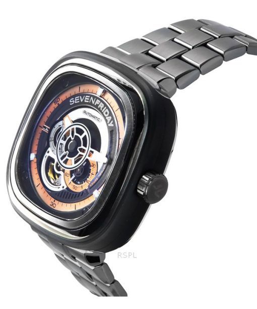 Sevenfriday P-Series Stainless Steel Black Dial Automatic P2C/01M SF-P2C-01M Men's Watch