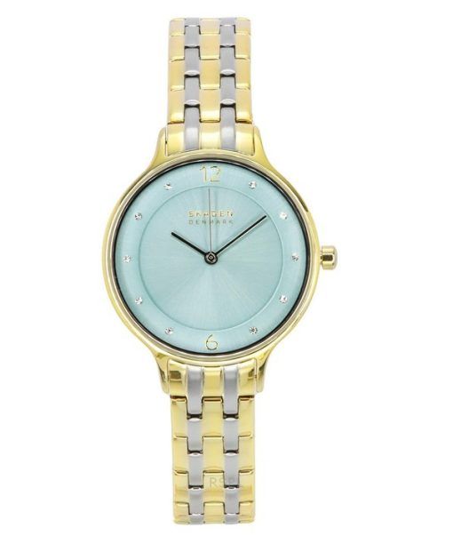 Skagen Anita Lille Two Tone Stainless Steel Green Dial Quartz SKW3132 Women's Watch