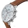 Zeppelin LZ129 Hindenburg Chronograph Brown Leather Strap Beige Dial Solar 80865N Men's Watch