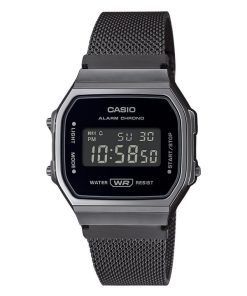 Casio Vintage Digital Stainless Steel Mesh Bracelet Quartz A168WEMB-1B Unisex Watch