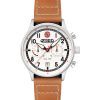 AVI-8 Hawker Hurricane Carey Dual Time Airfix Edition Silver Leather Strap White Dial Quartz AV-4088-06 Men's Watch