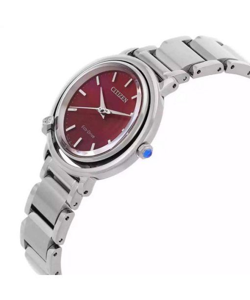 Citizen L Eco-Drive Stainless Steel Red Dial EM1090-78X Women's Watch