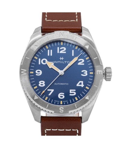 Hamilton Khaki Field Expedition Leather Strap Blue Dial Automatic H70315540 100M Men's Watch