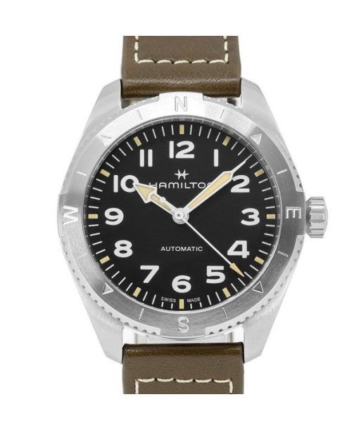 Hamilton Khaki Field Expedition Leather Strap Black Dial Automatic H70315830 100M Men's Watch