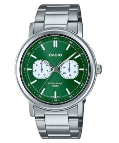 Casio Standard Analog Stainless Steel Green Dial Quartz MTP-E335D-3EV Men's Watch