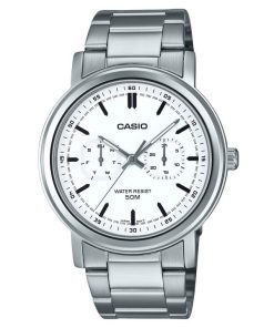 Casio Standard Analog Stainless Steel White Dial Quartz MTP-E335D-7EV Men's Watch