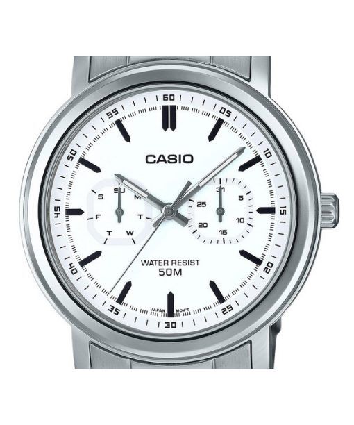 Casio Standard Analog Stainless Steel White Dial Quartz MTP-E335D-7EV Men's Watch