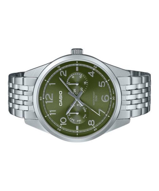 Casio Standard Analog Stainless Steel Green Dial Quartz MTP-E340D-3AV Men's Watch