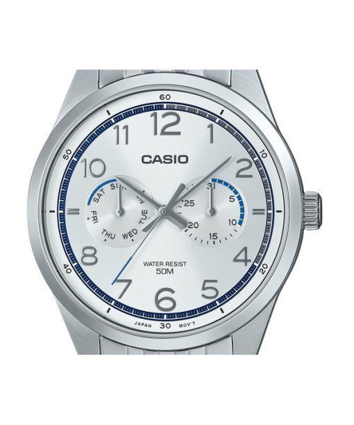 Casio Standard Analog Stainless Steel Silver Dial Quartz MTP-E340D-7AV Men's Watch