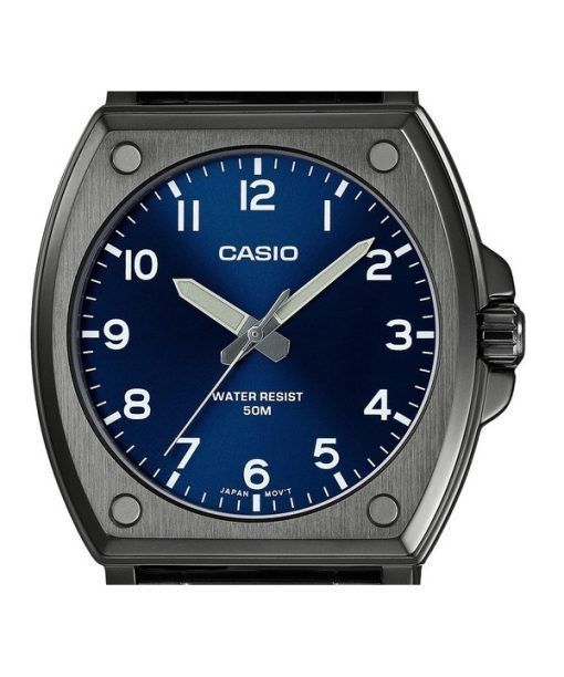 Casio Standard Analog Black Ion Plated Stainless Steel Blue Dial Quartz MTP-E730B-2AV Men's Watch