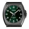 Casio Standard Analog Black Ion Plated Stainless Steel Green Dial Quartz MTP-E730B-3AV Men's Watch