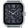 Casio Standard Analog Moon Phase Stainless Steel Black Dial Quartz MTP-M305D-1A2V Men's Watch