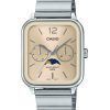 Casio Standard Analog Moon Phase Stainless Steel Champagne Dial Quartz MTP-M305D-9AV Men's Watch